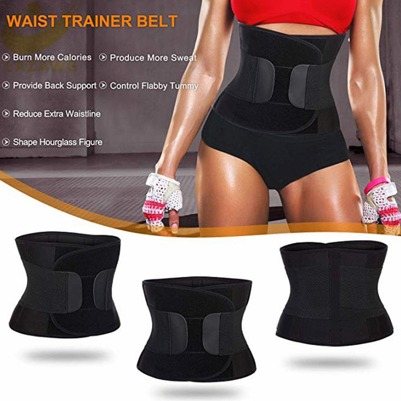 LAZAWG Women Waist Trainer Belt Tummy Control Waist Cincher Trimmer Sauna Sweat Workout Girdle Slim Belly Band Sport Girdle