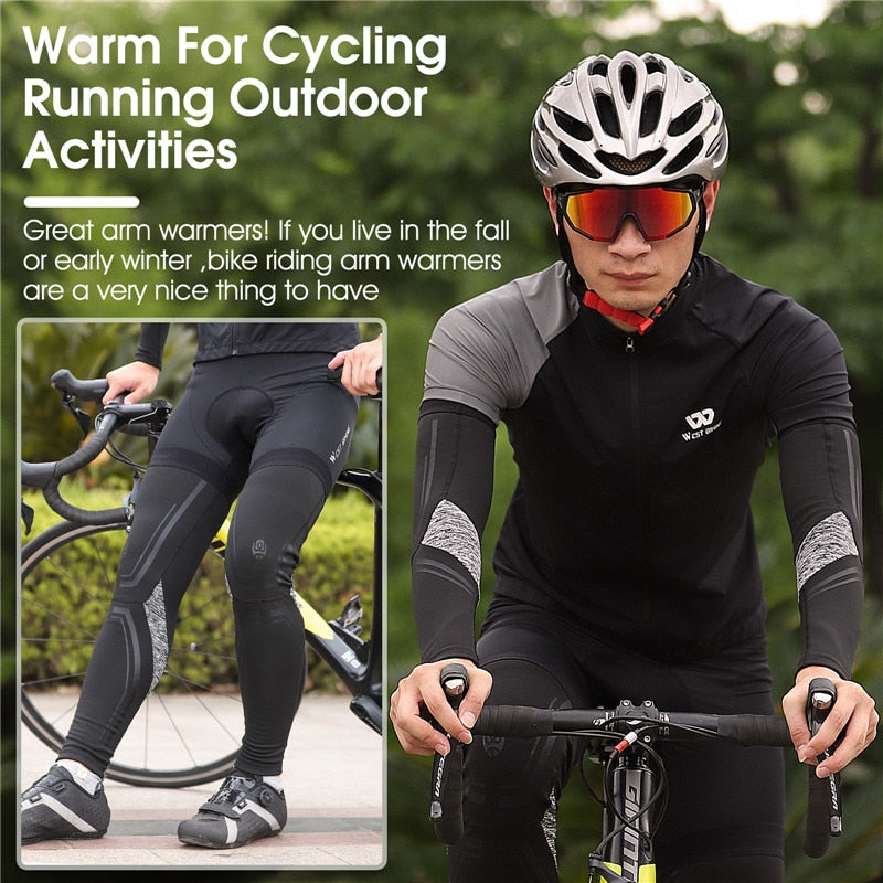 WEST BIKING Warm Windproof Cycling Leg Warmers Men Women MTB Bike Bicycle Sports Running Basketball Soccer Compression Leggings