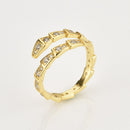 ANDYWEN 925 Sterling Silber Gold Bühne Zirkon Pavé Schlange Verstellbarer Ring 2020 Rock Punk Mode Edelschmuck Für Europäische Frauen