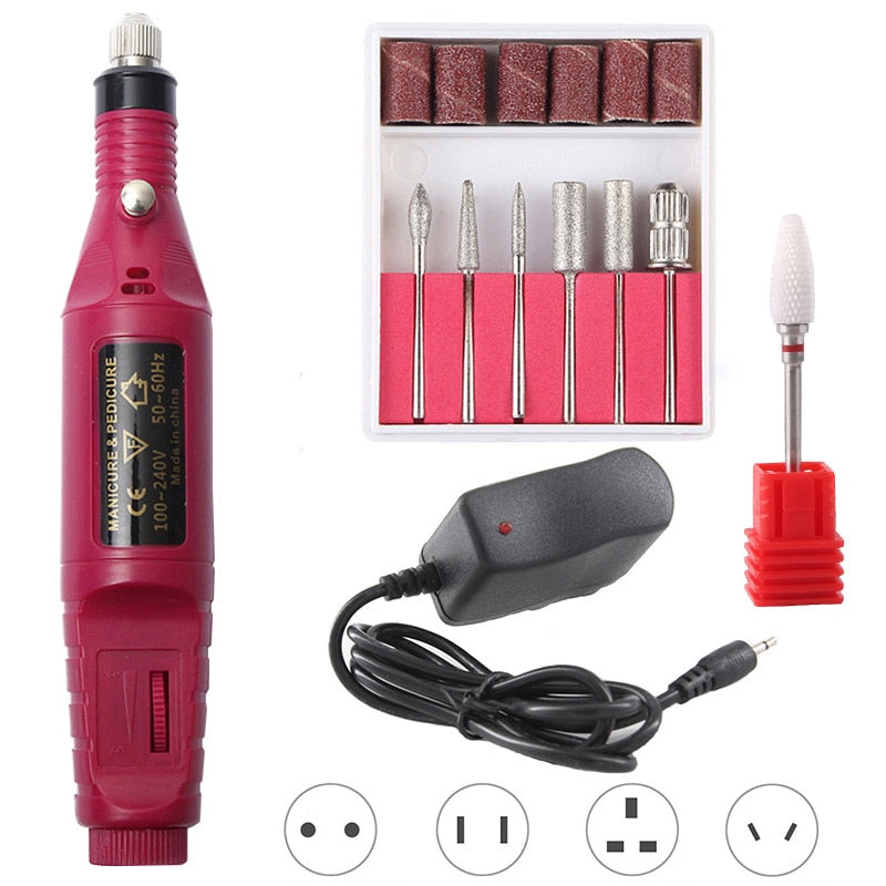 Taladro eléctrico para uñas de 20000RPM, taladro para manicura, taladro para pedicura, taladro portátil para uñas, taladro para salón de uñas