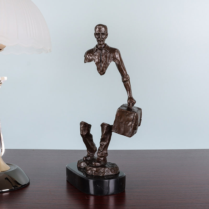 Famoso Bruno Catalano, estatua de viajero de bronce, escultura abstracta de viaje para hombre, figurita masculina, arte coleccionable, decoración del hogar