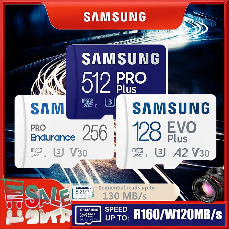 SAMSUNG EVO Plus Memory Card 32GB/SDHC 64GB/128GB/256GB/512GB SDXC Micro SD/TF Flash Cards MicroSD UHS-1 For Phone Drone Camera