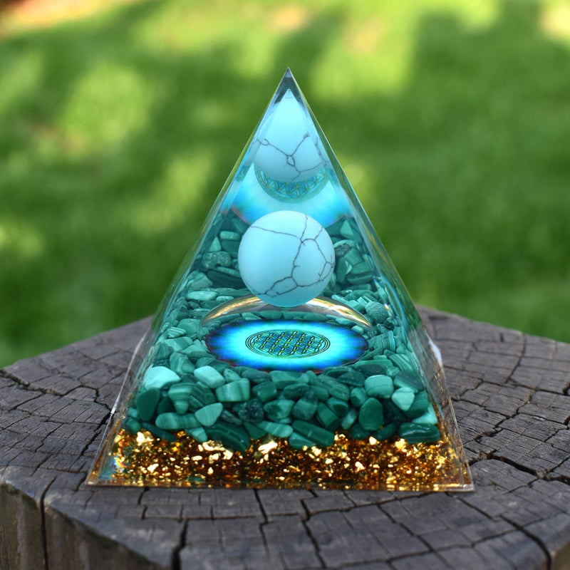 6cm Orgone Pyramid Obsidian and Lapis Lazuli Healing Crystal Energy Orgonite Pyramide Emf Protection Meditation Wholesale