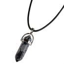 LFPU Natural Stone Pendant Bullet Shape Healing Point Crystal Stone Pendant Necklace Women Jewelry