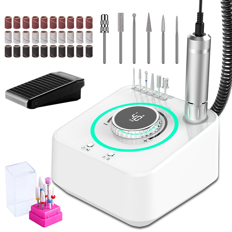 40000RPM Electric Nail Drill Professional Manicure Machine With Brushless Motor Nails Sander Set Nail Salon Polisher Equipment