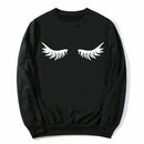Modisches Wimpern-Frauen-Weiß-Sweatshirt Make-up-Wimpern-Wimperntusche-lustiges Tumblr-weibliches bequemes grafisches ästhetisches Spitzen-Sudaderas