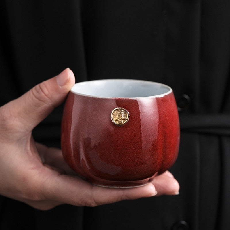 Taza de té al horno de estilo japonés, juego de té de Kung Fu de cerámica, taza maestra, juego de tazas personales, colador de taza de té