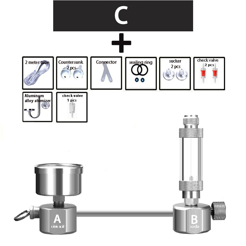 ZRDR Aquarium DIY CO2-Generator-System-Kit CO2-Generator, Blasenzähler-Diffusor mit Magnetventil, Für / Wasserpflanzenwachstum