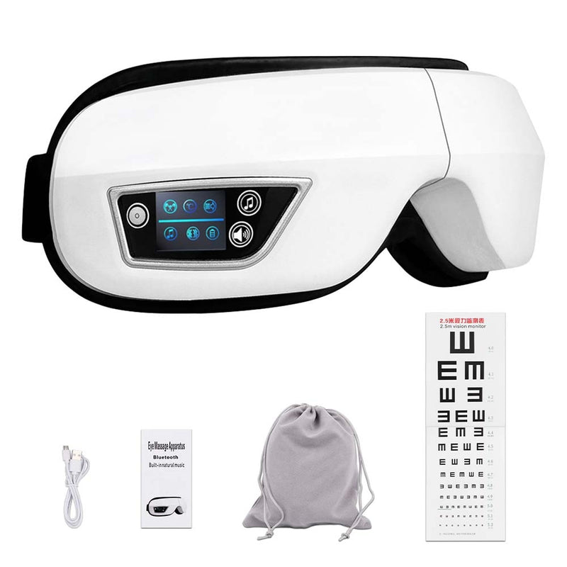 Augenmassagegerät 6D Smart Airbag Vibrations-Augenpflege-Instrument Hot Compress Bluetooth Eye Massage Glasses Fatigue Pouch &amp; Wrinkle