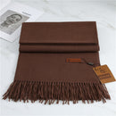 2022 Winter Cashmere Scarf Women Thick Warm Pashmina Shawls Wraps Solid Color Tassel Lady Blanket Echarpe Bufanda Hijab