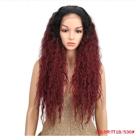 13*4 Synthetic Lace Front Wig Curly Afro Wigs Cosplay Wig Ombre Blonde Lace Front Wig For Women 30Inch Natural Wigs Miracle Hair