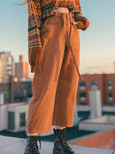Vintage Pants Woman High Waist 2022 Autumn Ankle Length Pants Ladies Solid Streetwear Wide Leg Pants Loose Harem Pants For Women