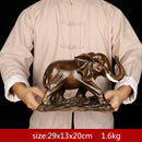 Estatua de resina de elefante elegante Feng Shui, estatuilla de riqueza de la suerte, adornos artesanales, regalo para decoración de escritorio de oficina en casa