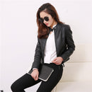 FTLZZ European Style O Neck PU Leather Jacket New Fashion Motorcycle Leather Outwear Women Slim Biker Coat Basic Streetwear