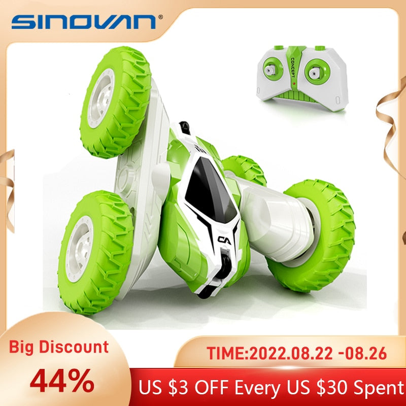 Sinovan Mini RC Cars Stunt Car Spielzeug, 2,4 GHz ferngesteuertes Auto, doppelseitige Flips, 360 ° drehbare Fahrzeuge, Spielzeuggeschenke für Kinder