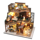 Cutebee DIY Dollhouse Kit Apartment Loft Wooden Miniature Doll Houses With Furniture LED Lights for Children Birthday Gift