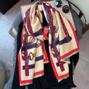 Luxus Winter Kaschmir Schal Frauen 2022 Design Warme Pashmina Decke Pferd Schals Weibliche Schal Wraps Dicken Foulard Bufanda