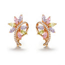4 Color Noble Natural Zircon Flower Stud Earrings Red Green Color High Quality Earrings For Woman Aesthetic Luxury Jewelry Gift