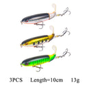 8Pcs Whopper Plopper 10Cm/14Cm Floating Per Fishing Lure Artificial Hard Bait Wobbler Rotating Tail Fishing Tackle 3D Eyes