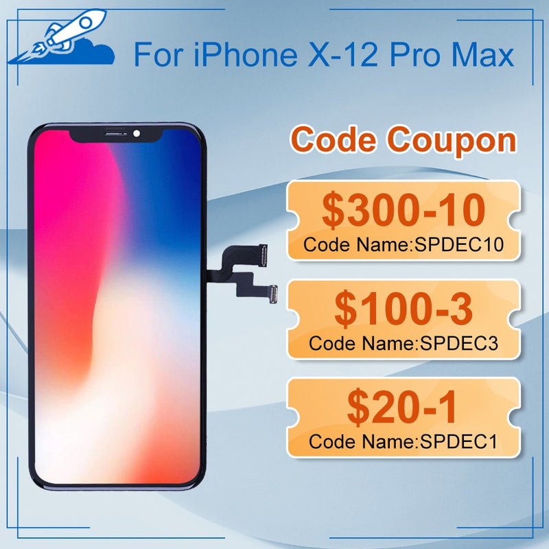 Grado Elekworld para iPhone X OLED XS MAX XR 11 pantalla LCD incell con montaje de digitalizador táctil 3D 12 Pro Max pantalla de repuesto