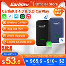 CarlinKit 5.0 4.0 3.0 Apple CarPlay Wireless Dongle Activator For Audi Porshe Benz VW Volvo Toyota IOS16 Plug &Play MP4 MP5 Play