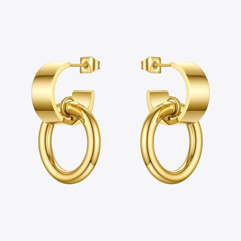 ENFASHION Curved C Circle Drop Earrings For Women Gold Color Stainless Steel Geometric Earings Fashion Jewelry 2020 Gifts E1183