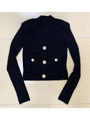 HIGH STREET Newest 2022 Fall Winter Designer Sweater Women's V-neck Lion Buttons Knitted Cardigan Top