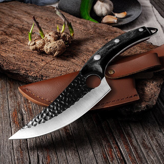 5.5" Meat Cleaver Hunting Knife Handmade Forged Boning Knife Serbian Chef Knife Stainless Steel Kitchen Knife Butcher Fish Knife