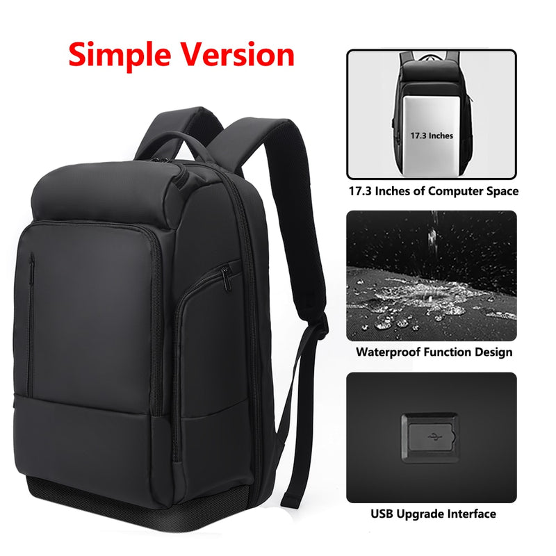 EURCOOL 17 Inch Laptop Backpack For Men Waterproof Functional with USB Charging Backpacks Male Business Men&