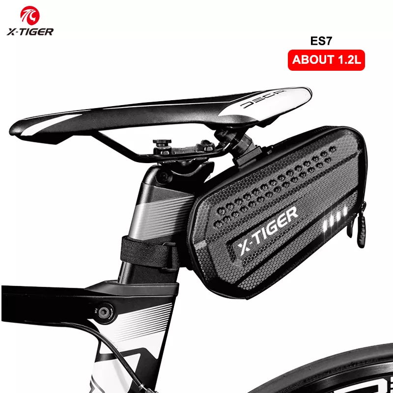 X-TIGER Bicycle Bag Rainproof MTB Road Bike Saddle Bag 1.2L Large Capatity Cycling Seatpost Rear Bag For Bicycle Accessories