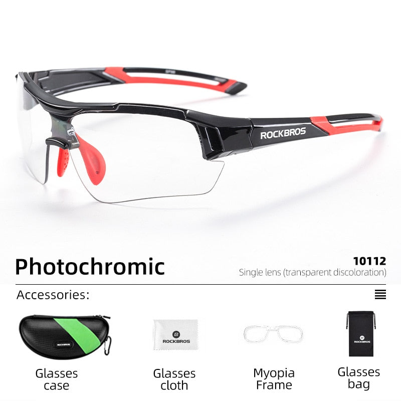 ROCKBROS Photochromic Cycling Glasses Bike Bicycle Glasses Sports Men&