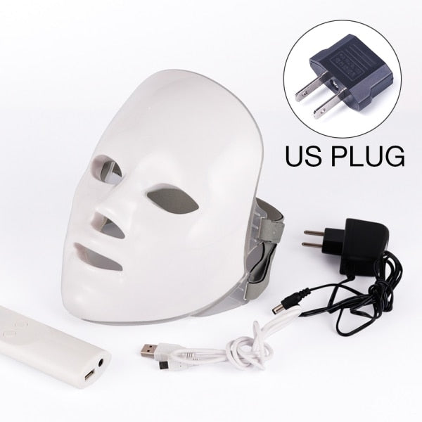 Máscara Led de 7 colores, máscara Facial LED eléctrica de fotones, rejuvenecimiento de la piel, terapia de fotones antiarrugas para acné, herramienta de belleza para salón de casa