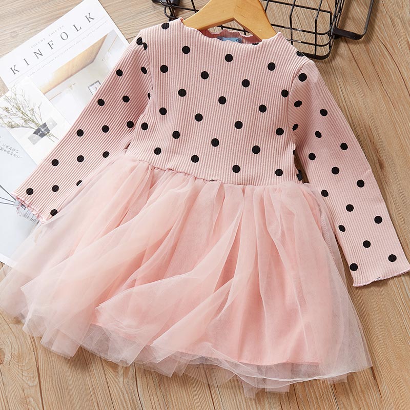 Bear Leader Girls Party Dresses 2022 New Autumn Girls Princess Dress Sashes Denim Mesh Outfits Sweet Kids Spring Clothes Suits