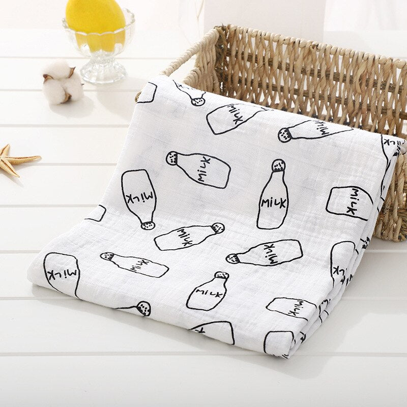 120cm*110cm 2 Layer Muslin Blanket Gauze Bamboo Baby Swaddle Blankets Newborn Baby Muslin Battaniye