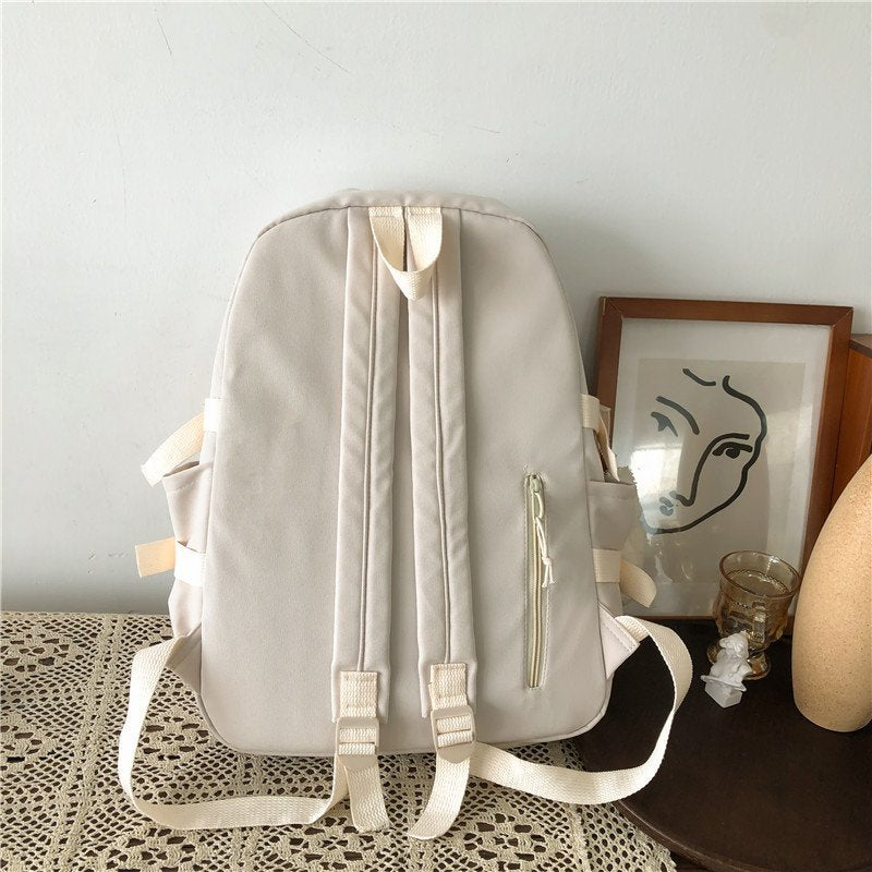 EnoPella Fashion Waterproof Nylon Women Backpack For Girls Travel High Capacity Student BookBag Men Black Laptop Bag