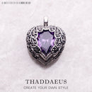 Pendant Purple Winged Heart Brand New 925 Sterling Silver Glam Jewelry Europe Accessorie Gift For Woman