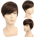Amir Synthetic Men' Wigs Brown Short Straight Grey Hair Wigs Black Blonde Wig for Men Brown Gray Wig Natural wave