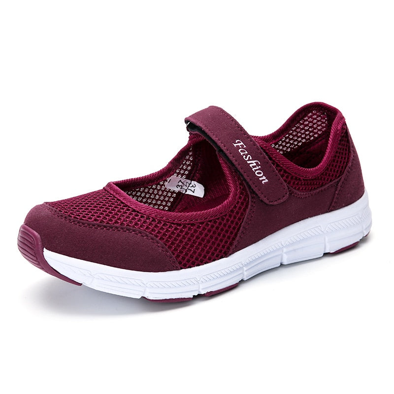 Zapatos planos de malla ultraligera para mujer, zapatos casuales Mary Jane poco profundos, zapatos cómodos para caminar, zapatillas de tenis para mujer de talla grande