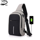 Fengdong, pequeño bolso de hombro con carga usb, bolsos de mensajero para hombre, bolso de pecho impermeable para hombre, mochila de viaje para niño, bolsos cruzados para hombre