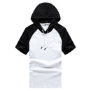 2022 Summer Men tshirt Casual Solid Loose Hooded Tops Tees Shirts Male New Sportswear Hoodie Short Sleeve Mens T-shirt Clothing