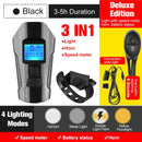 Luz de bicicleta recargable por USB, odómetro de bicicleta, linterna de luz delantera con ordenador, velocímetro LCD, cabeza de ciclismo, bocina de linterna