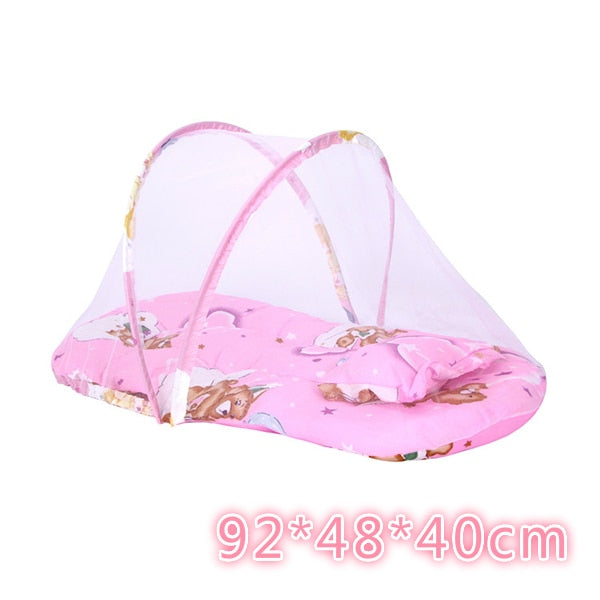 Baby Bedding Crib Netting Folding Baby Mosquito Nets Bed Mattress Pillow Three-piece Suit For 0-3 Years Old Children