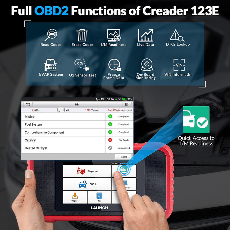LAUNCH X431 CRP123E coche OBD OBD2 herramientas de diagnóstico automotriz ABS SRS Airbag motor en lector de código escáner actualización gratuita pk CRP123