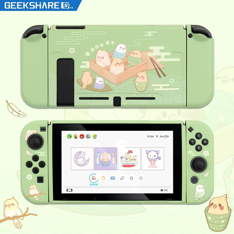 GeekShare Cute Parrot baby Cartoon Fairy League Dessert TPU Soft Cover Back Girp Shell For Nintendo Switch