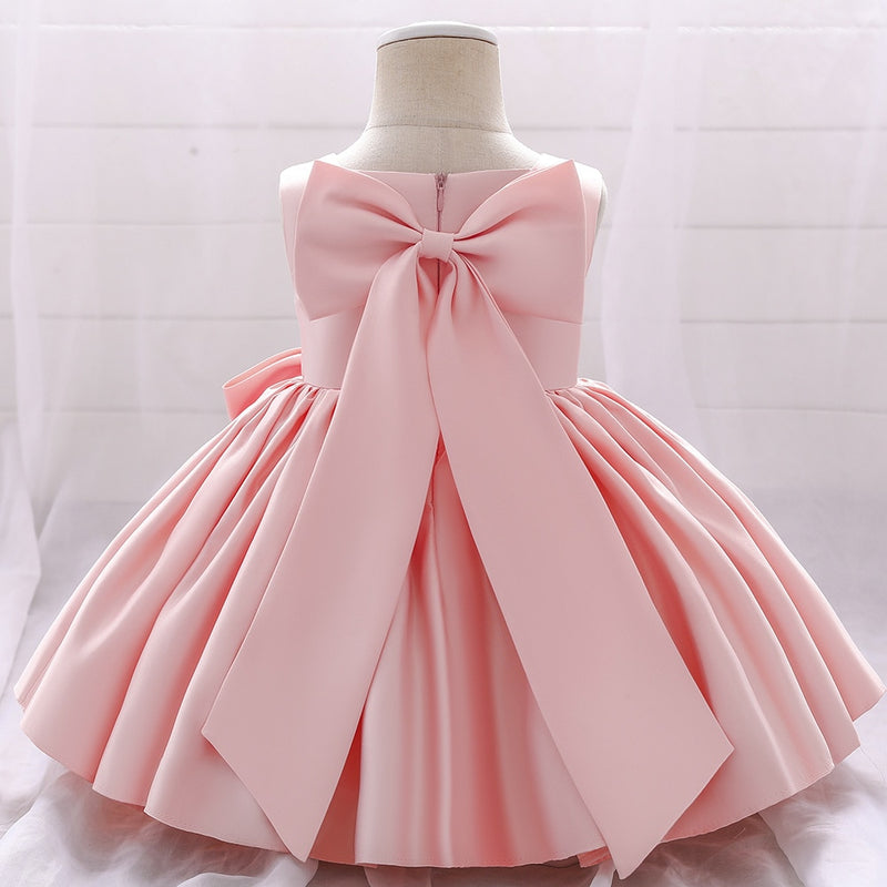 Flower Baby Girls Wedding Birthday Bownot Dresses Clothing Toddler Kids Princess Party Ball Gown Dress Costume Clothes for 1-10y