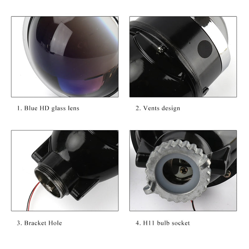 RONAN 3,0 bi-xenon luz antiniebla HID lente del proyector H8 H9 H11 D2H lámparas revestimiento azul HD vidrio estilo de coche actualización de actualización