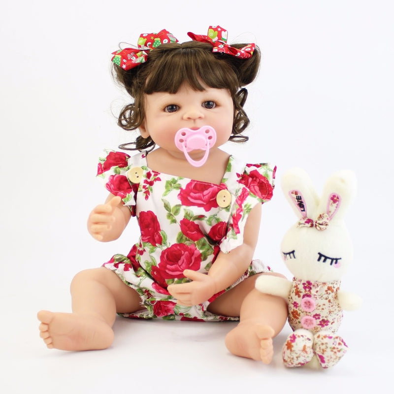 55cm cuerpo completo de silicona Reborn Baby Doll juguete para niña vinilo recién nacido princesa bebés Bebe bañarse juguete de acompañamiento regalo de cumpleaños