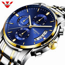NIBOSI Uhr Herren Top Marke Luxus Blau Männer Datum Quarz Herrenuhren Wasserdichte Sportuhr Armbanduhr Relogio Masculino