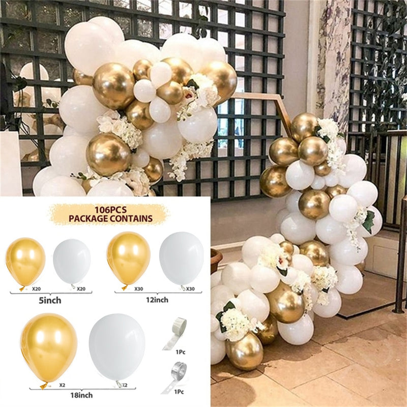 Kit de arco de guirnalda de globos rosa caliente, pegatinas de mariposa, globos de látex de oro rosa cromado para cumpleaños, boda, decoración de fiesta de bienvenida de bebé