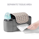 Organizador Universal para cochecito de bebé, bolsa de pañales extensible con correa para el hombro, portavasos, bolsillo con cremallera, accesorios para cochecito de viaje
